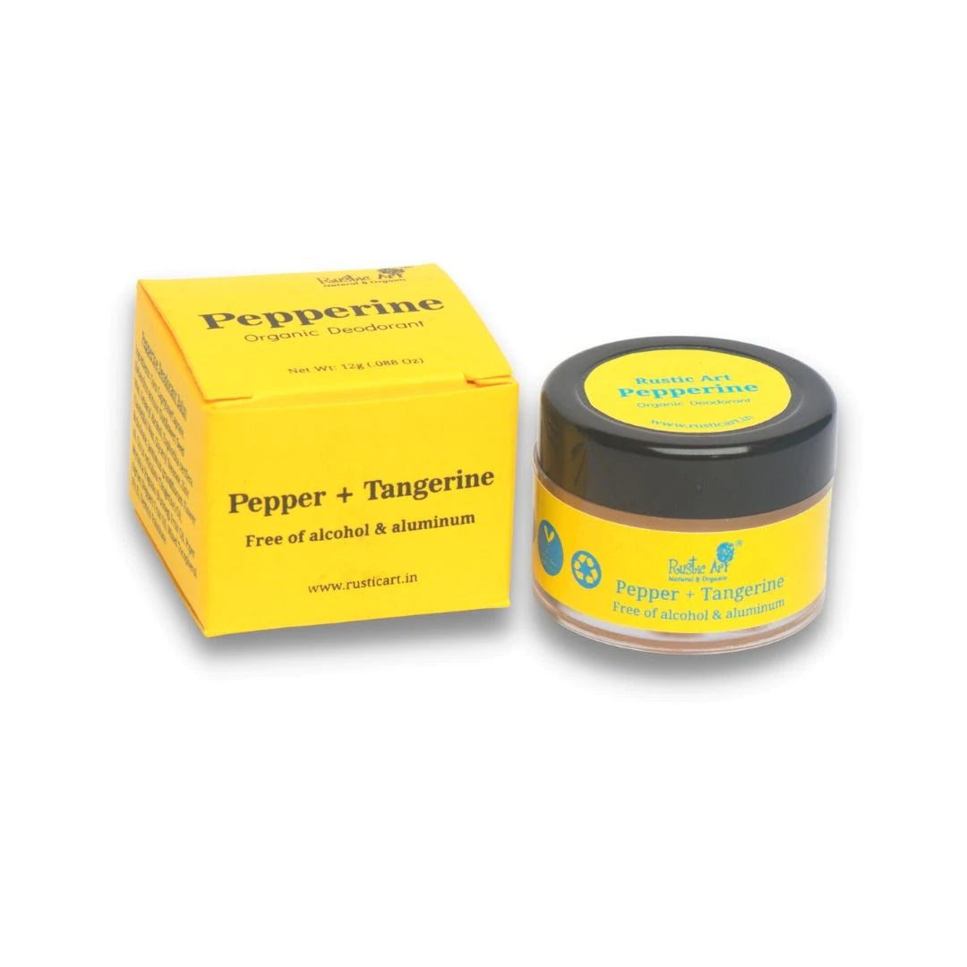 Deodorant | Pepperine Deodorant Balm with Vitamin E – Organic - Free Of Alcohol & Aluminum – Rustic Art – 12gm