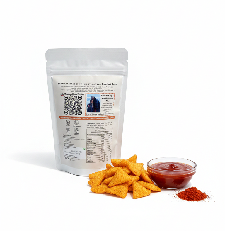 Peri Peri Crunchies | Baked (Not Fried), Made With Moong- Vegan, Gluten Free, No Added Sugar, Mess Free, No Maida, No Preservatives, Additives & No Added Artificial Ingredients - Geenis - 50gm