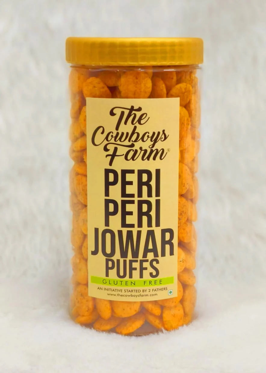 Jowar Puffs | (Peri Peri Jowar Puff) – Gluten Free, No Flavor Enhancer, No Artificial Colors & No Added Preservatives - Natural Ingredients - The Cow Boys Farm – 170gm