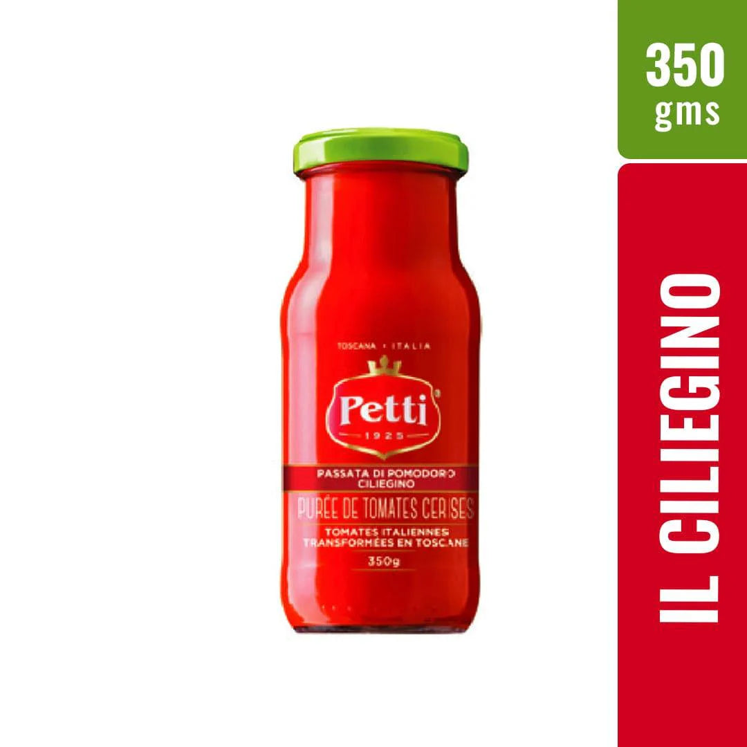 Tomato Puree | Petti Passata Di Pomodoro Ciliegino (Cherry Sieved Tomatoes) – Vegan, Gluten Free & Sugar Free – Petti – 350gms