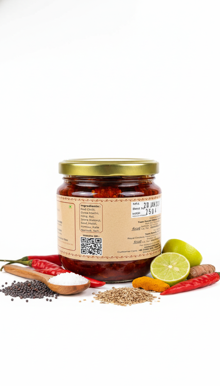 Pickle | Lal Mirchi Achaar - 100% Jain - Spicy – No Added Preservatives, Flavour & No Added Sugar – Teen Peedhi – 200gm