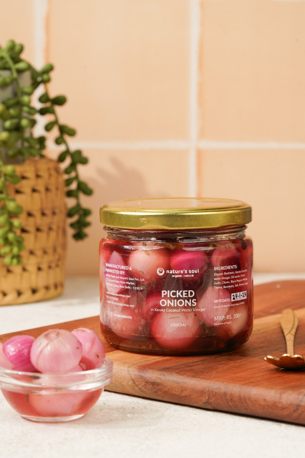 Pickle | Picked Onions – In Kerala Coconut Water Vinegar – Nature’s Soul – 250gm