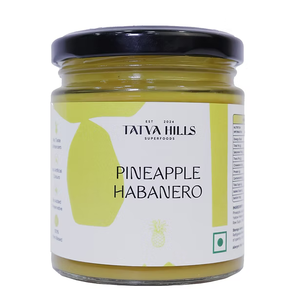 Sauce | Pineapple Habanero Sauce –100% Plant Based- No Added Preservatives & Additives Free, No Taste Enhancers – Tatva Hills – 170gm