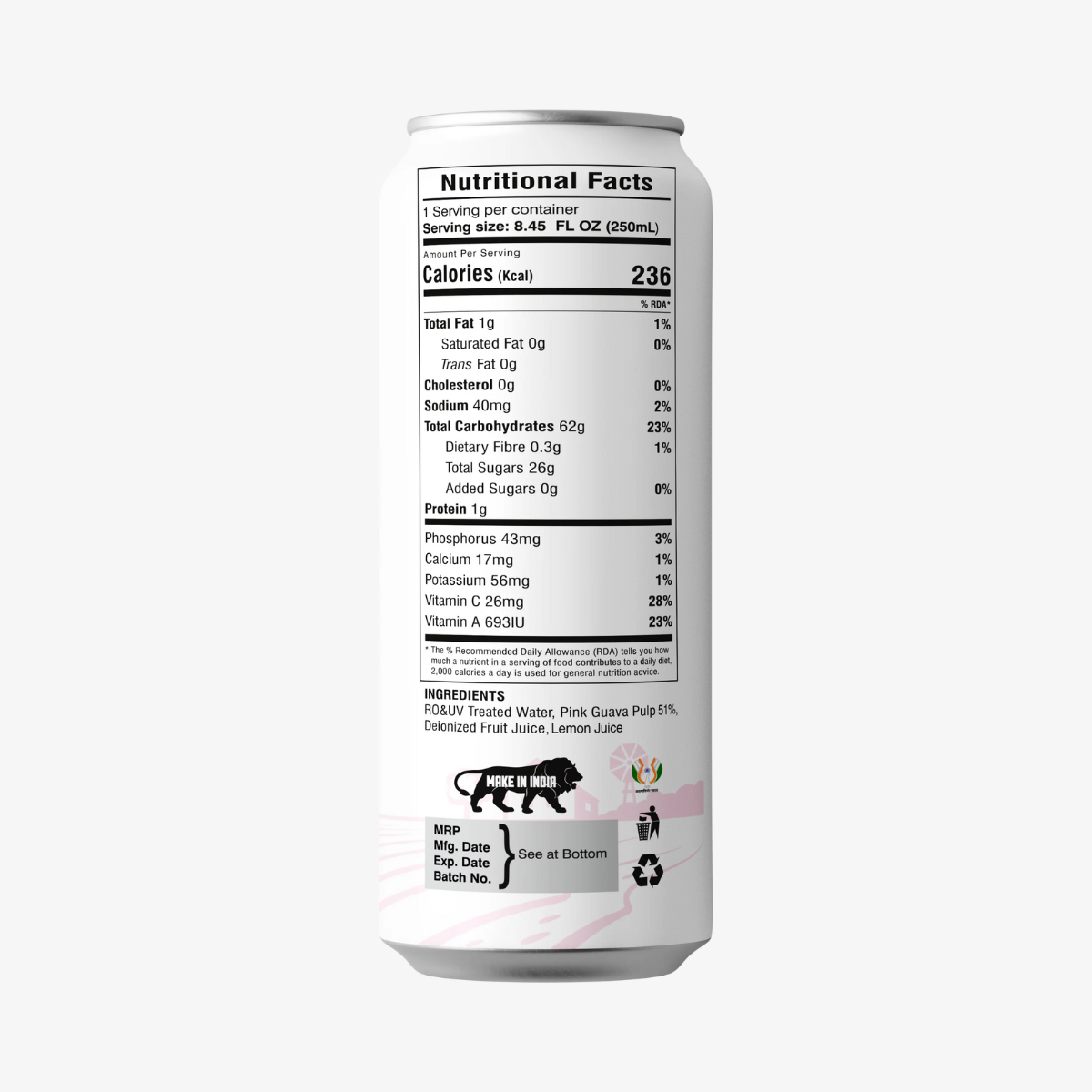 Juice | Pink Guava Juice - No Added Sugar, No Preservatives & No Concentrate - Dadu Fresh - 250ml