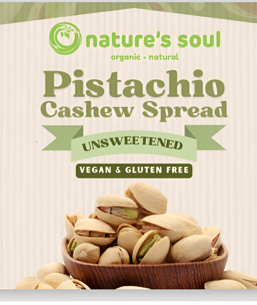 Spread | Pistachio Cashew Spread – Unsweetened – Made With Organic Ingredients – Vegan, Gluten Free, No Flavour Enhancers, No Emulsifiers And Stabilisers Or No Artificial Ingredients – Nature’s Soul – 200gm