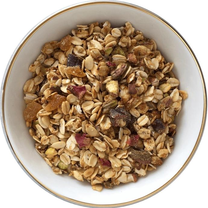 Granola | Pistachio, Rose & Cardamom Pink City Granola - Vegan & Gluten Free - The Nibble Box - 500gm