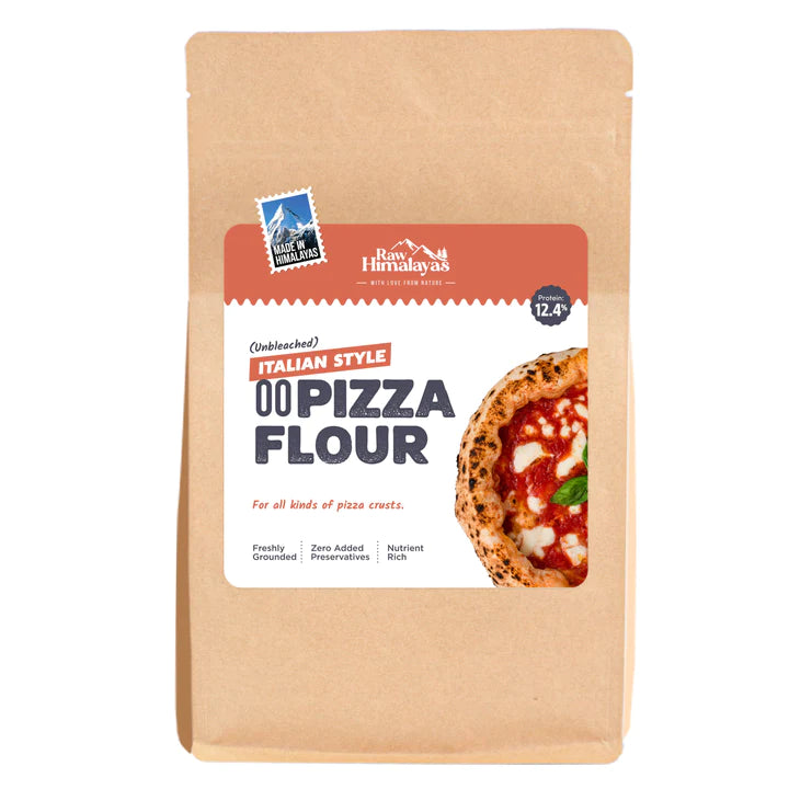 Pizza Flour | For All Kind Pizza Crusts - 12.4% Protein– Unbleached – Italian Style - Natural – Zero Added Preservatives – Raw Himalayas – 1000gm