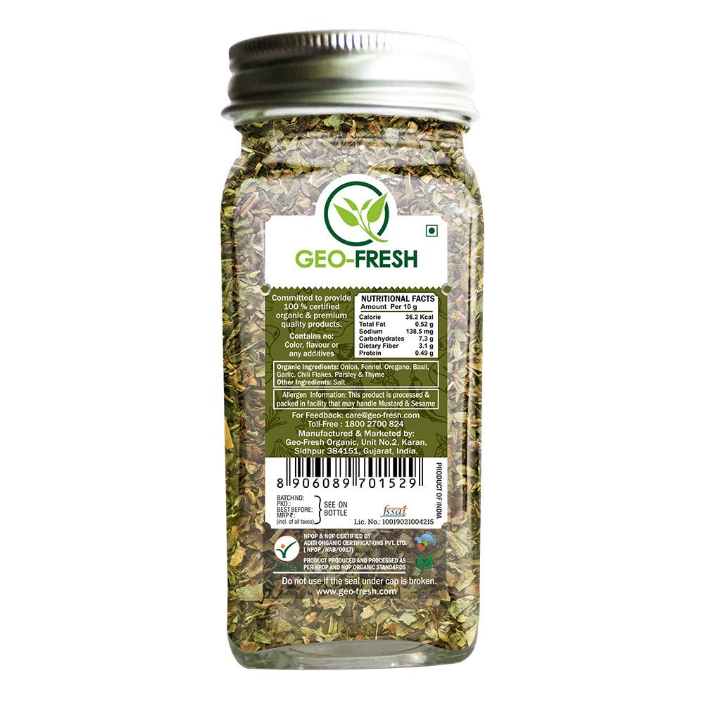 Pizza Pasta Seasoning | USDA Organic - Geo-Fresh – 25gm