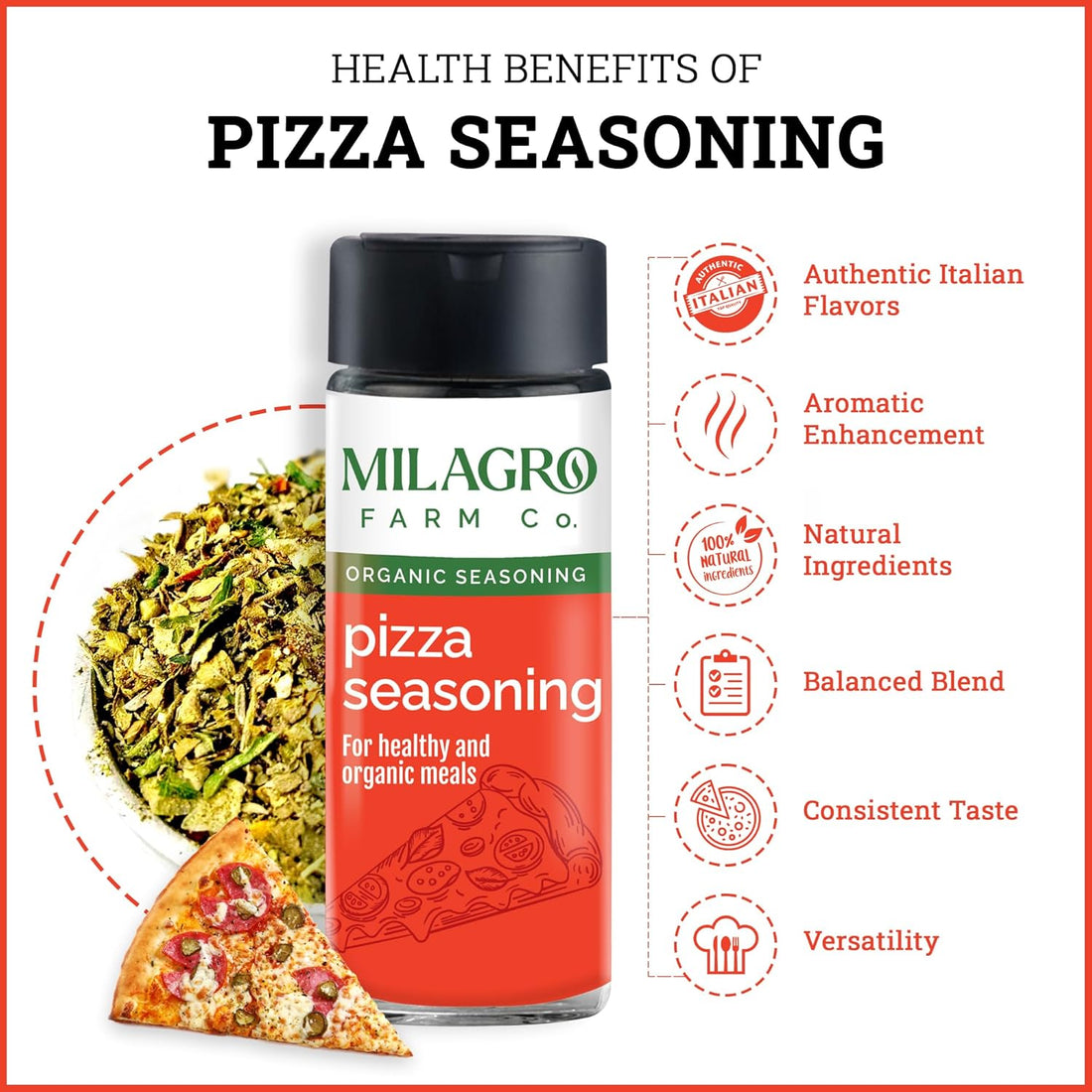 Seasoning | Pizza Seasoning - For Healthy And Organic Meals - Organic – Milagro Farm Co. – 50gm