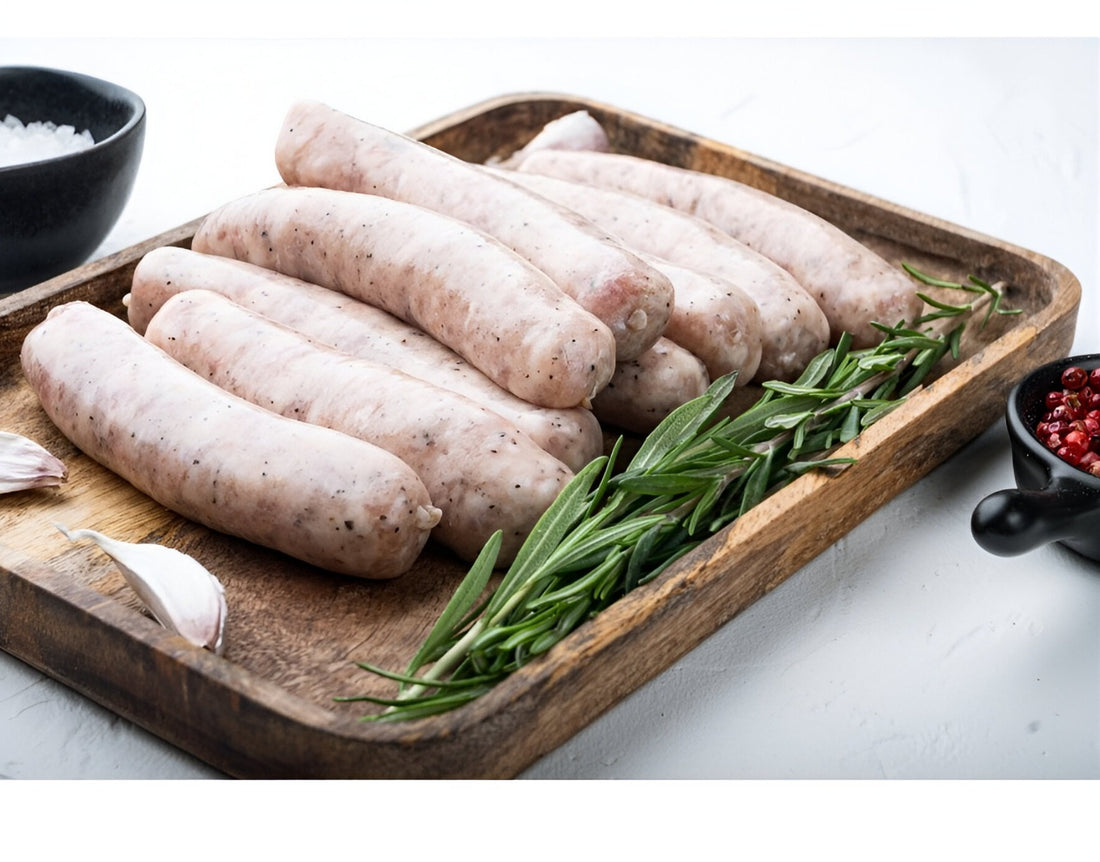 Chicken Sausage | English Breakfast Raw Chicken Sausage (Plain) - Fresh - No Antibiotics And Hormone Free – No Fillers, No Gums, No Nitrates & Binder Using Fat Only - 250gms