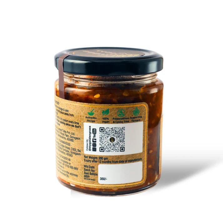 Chutney | Plum Chutney - 100% Natural – Vegan, No Added Colour & No Added Preservatives – Golden Grass – 200gm