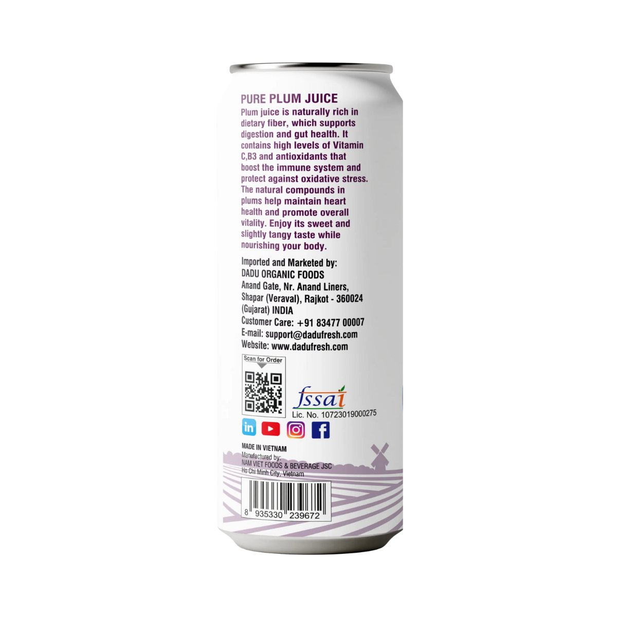 Juice | Plum Juice - No Added Sugar, No Preservatives & No Concentrate - Dadu Fresh -320ml