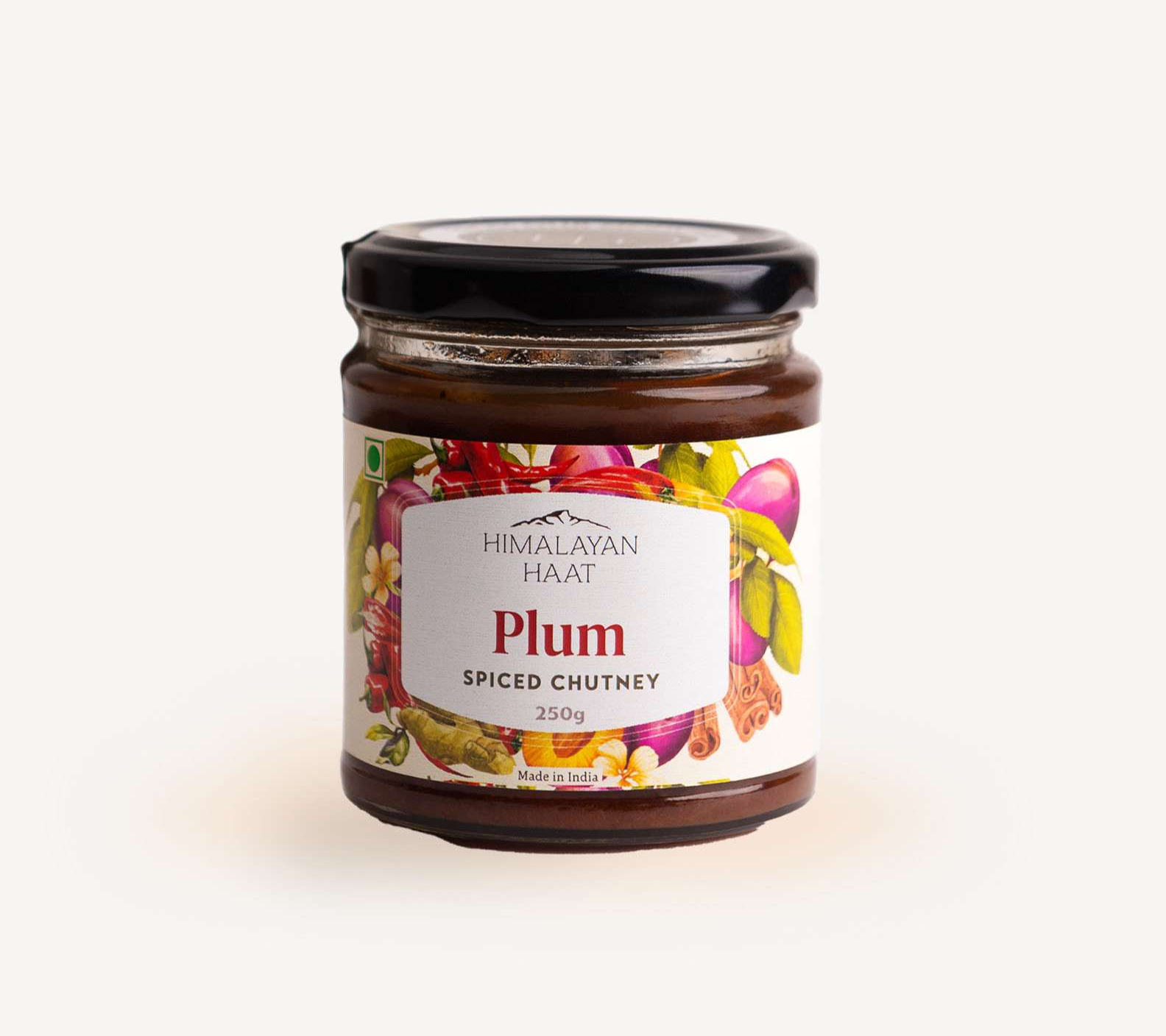 Chutney| Plum Spiced Chutney – Natural - Indian - Gluten Free, Vegan-No Refined Sugar , Oil Free -No Added Colours, Flavours & No Preservatives – Himalayan Haat – 250gm