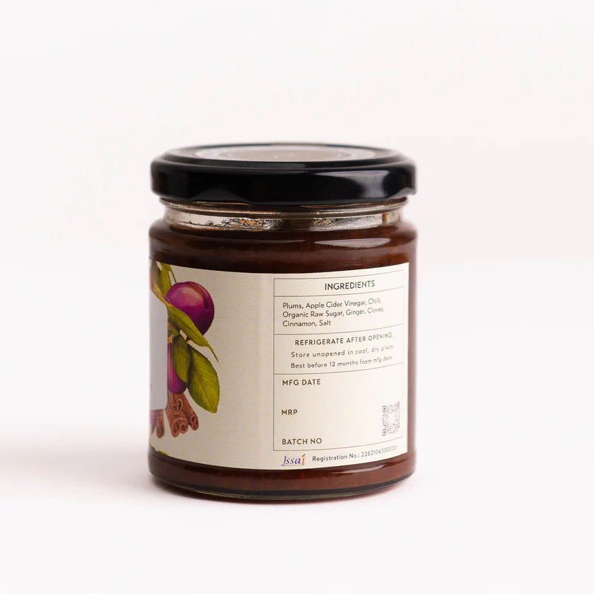 Chutney| Plum Spiced Chutney – Natural - Indian - Gluten Free, Vegan-No Refined Sugar , Oil Free -No Added Colours, Flavours & No Preservatives – Himalayan Haat – 250gm