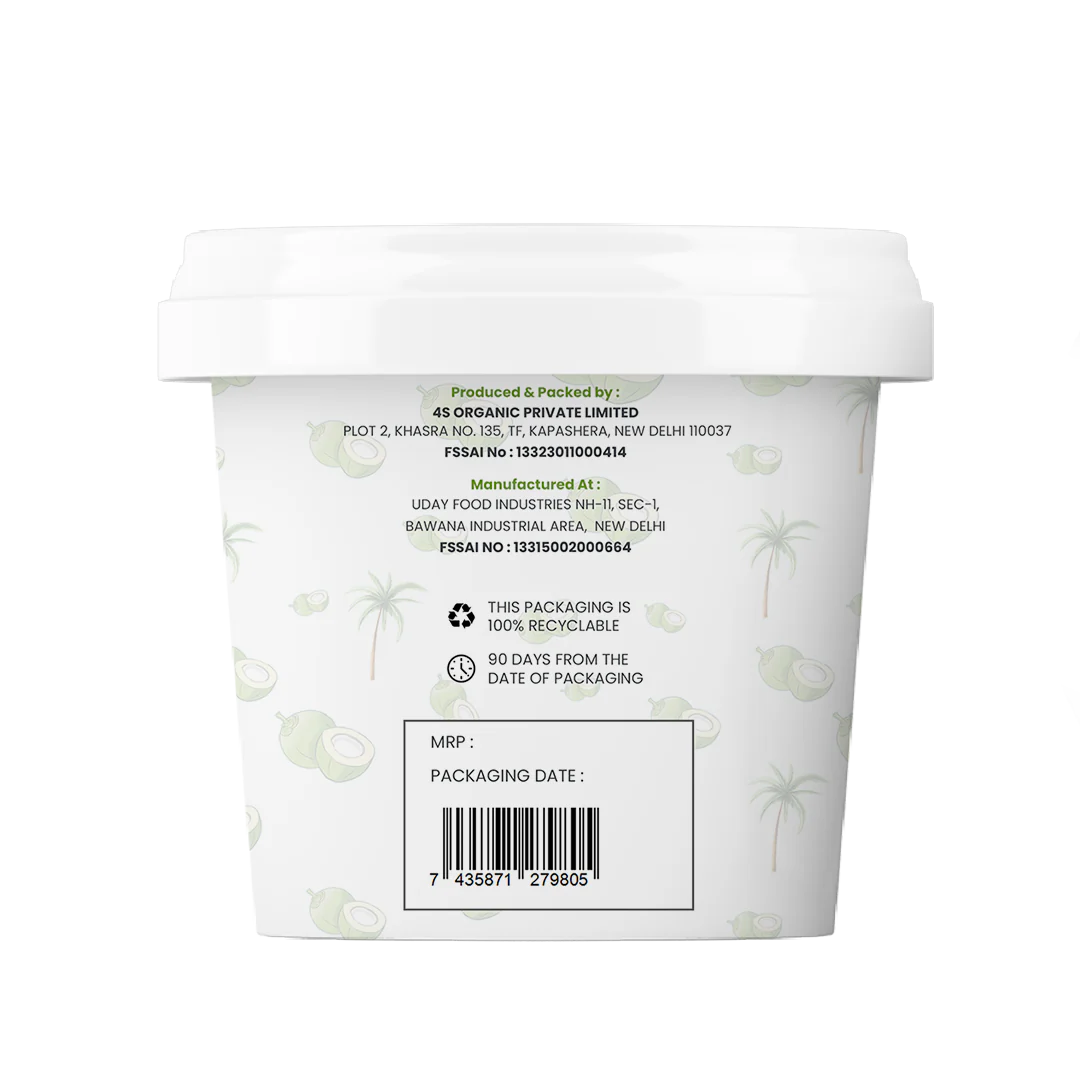 Ice Cream | Pollachi Tender Coconut – Hand Crafted Ice Cream – 100% Natural – No Added Preservatives, No Oil Fat & No Stabilisers – INDUS CREAMERY – 500ml