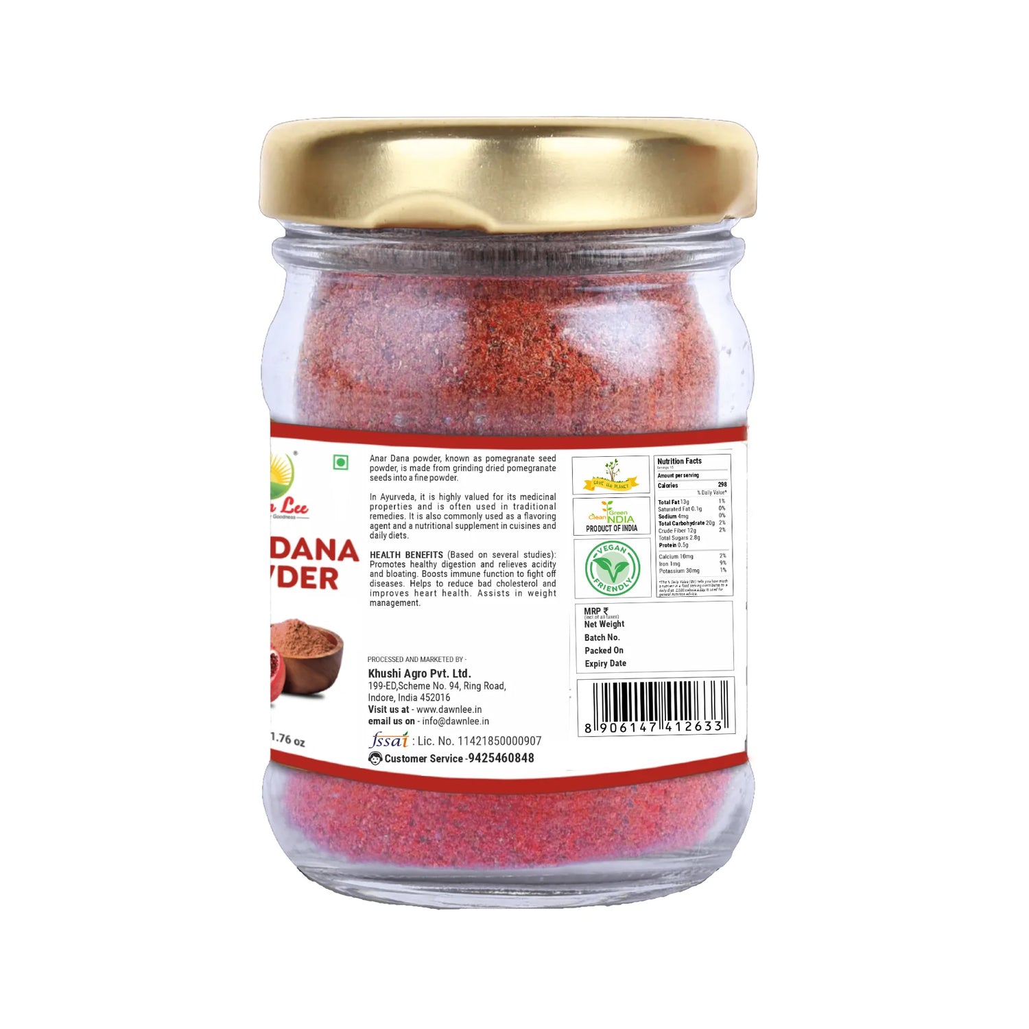 Anardana Powder | Pomegranate Seeds Powder - Vegan, Sprinkle The Zest Savour The Health - Dawn Lee - 50gm