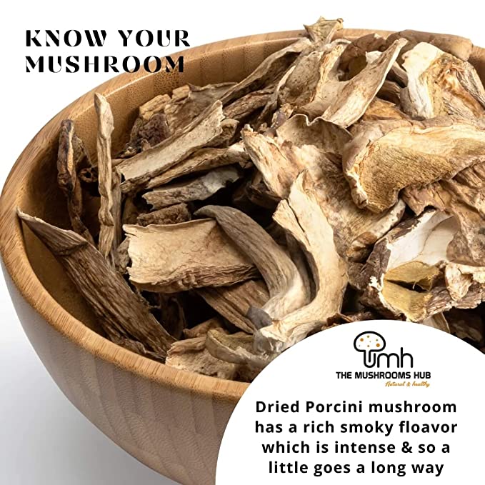 Porcini Mushroom | Dried - Natural - Indian - No Added Preservatives & Chemical Free - The Mushroom Hub - 50gm