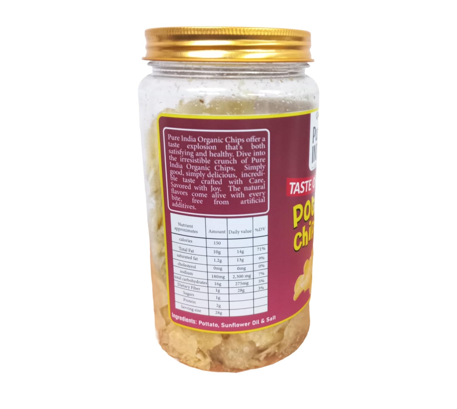 Chips | Potato Chips (Salted) – No Added Preservatives, No Refined Oil, No Palm Oil & No Added Flavor Enhancer - MRT Organics – 90gm