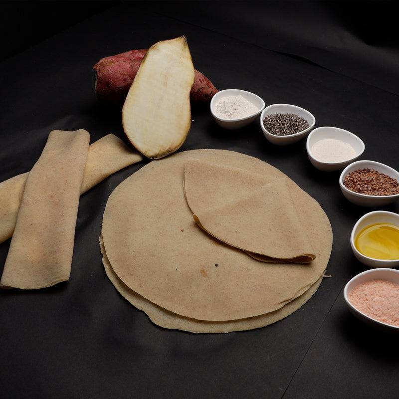 Potato Roti | (Sweet Potato Roti) - Wrap - Tortilla - Frozen - Vegan, Gluten Free, Low Gi, High In Protein, Non Gmo, Zero Trans Fat & Grain Free - Get Sorted - Pack Of 5