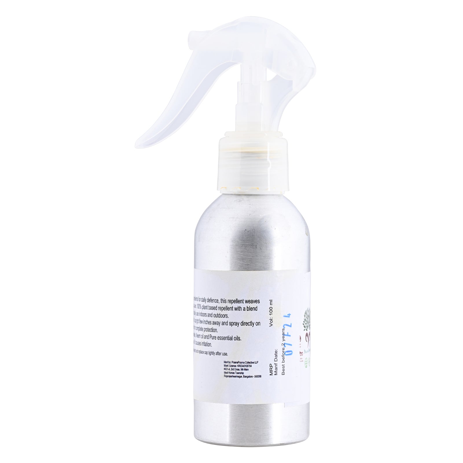 Mosquito Repellent | Mosquito Repellent Spray (Natural Origin Bio Enzyme With Essential Oils) - No Added Chemical, Deet Free & SLS Free - Praanapoorna - 100ml
