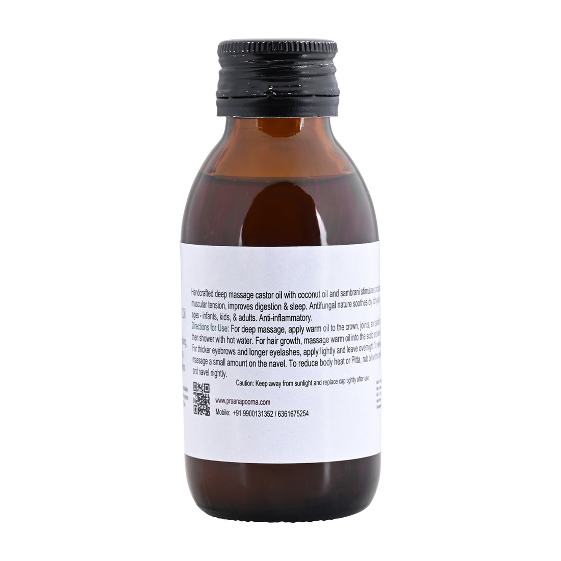 Massage Oil | Sambrani Massage Oil - Natural Relaxant - Deep Moisturising - Anti Inflammatory - De Toxes - 100% Natural Certified - Improves Digestion And Sleeps, Natural Fragrance, No Additives & No Added Preservatives - Praanapoorna - 100ml