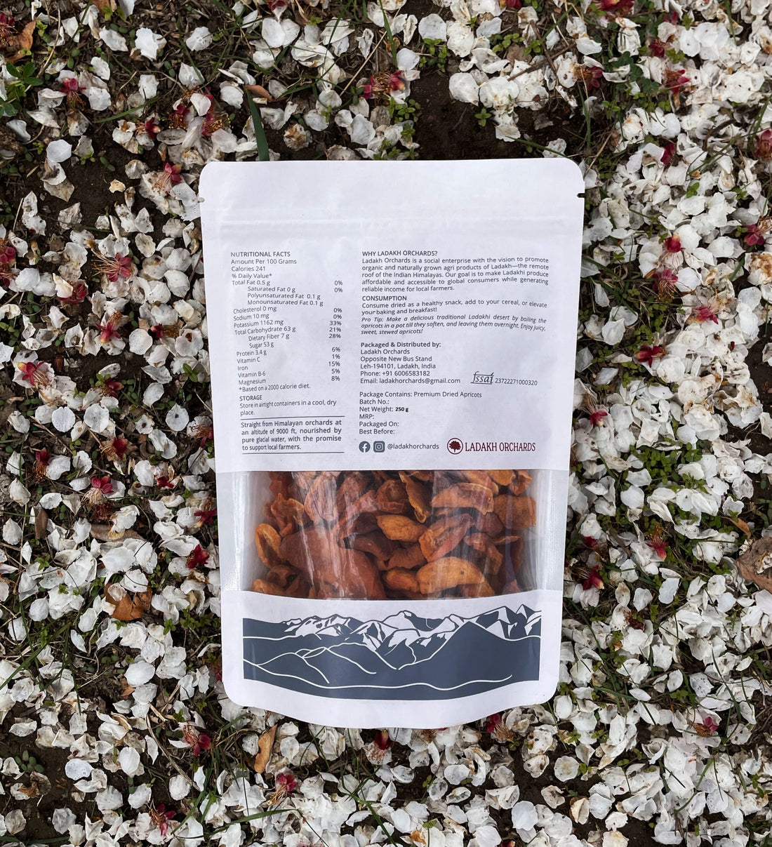 Apricots | Premium Dried Apricots - From The Foothills Of The Himalayas - Sun Dried - All Natural & Chemical Free - Ladakh Orchards - 500gm