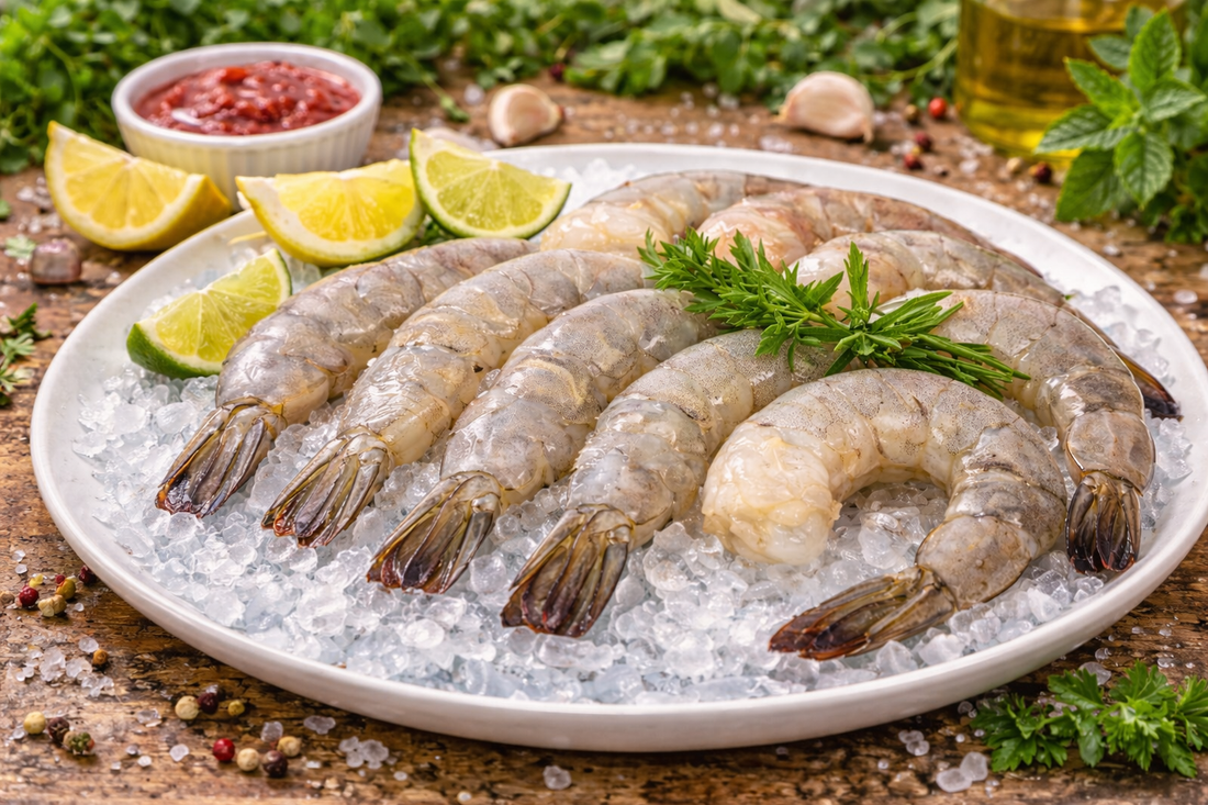 Prawns | Premium Frozen XXL Prawns (Jumbo Size) -Flash Frozen for Freshness- Cleaned & Deveined - Ready-to-Cook Gourmet Seafood -Natural Immunity Boosters To Improve Health- Natural Enviroment- No Added Haarmones- No GMO - Nature&