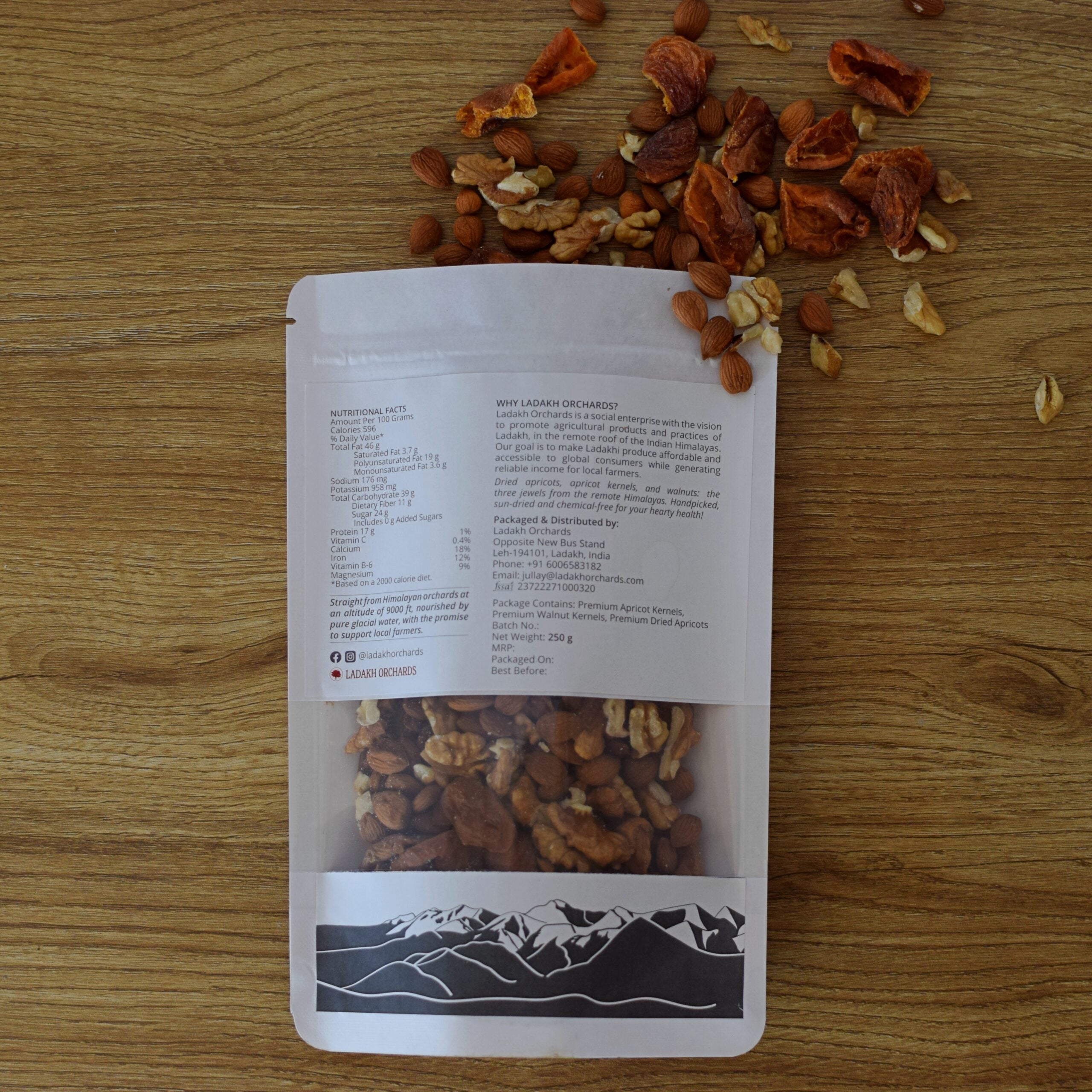Trail Mix | Premium Trail Mix - From The Foothills Of The Himalayas - Sun Dried - All Natural & Chemical Free - Ladakh Orchards - 250gm