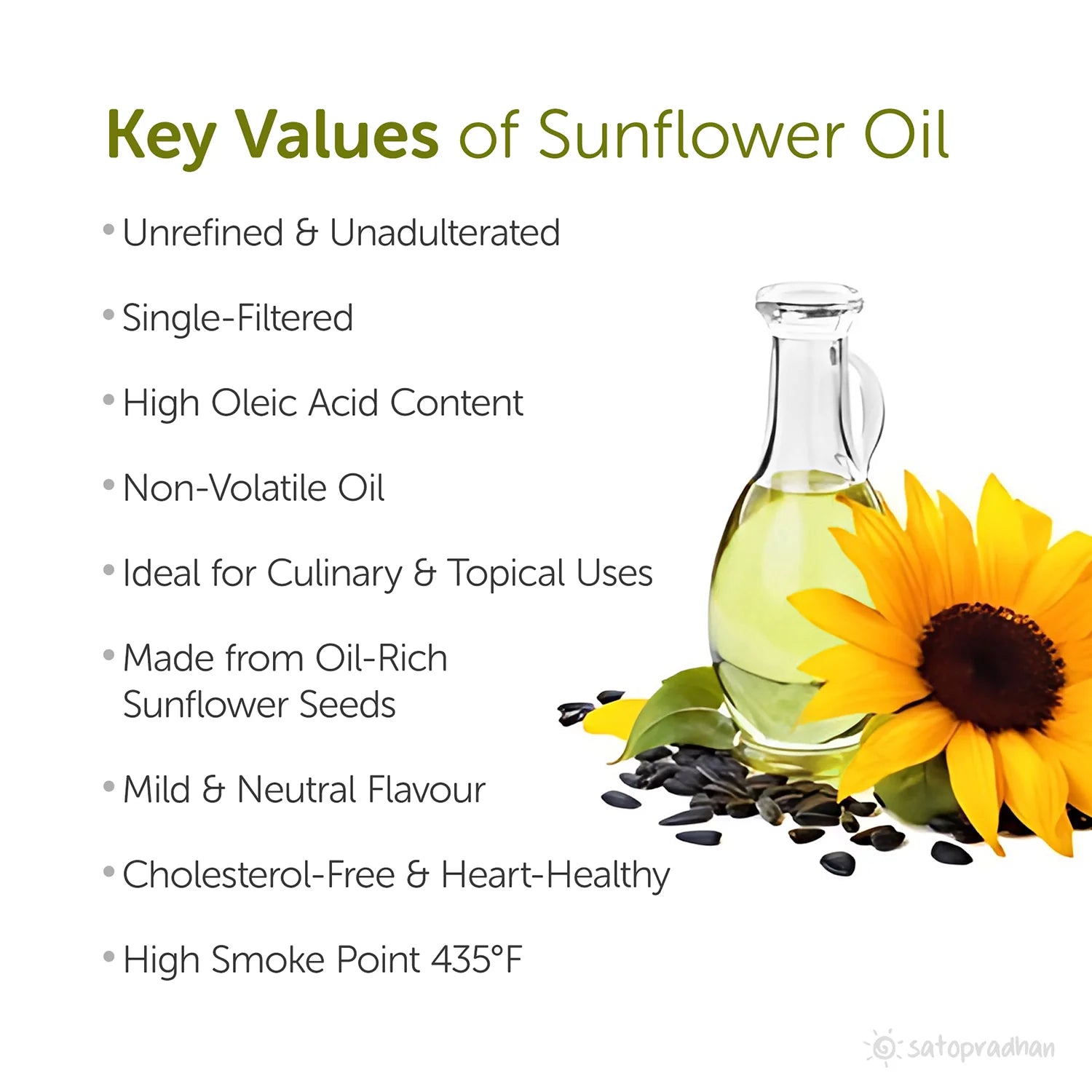 Oil | Organic Sunflower Oil- Pure, Unrefined, Single-Filtered, Virgin & Wooden Cold Pressed (Kacchi Ghani) without Preservatives - Satopradhan – 1000ml
