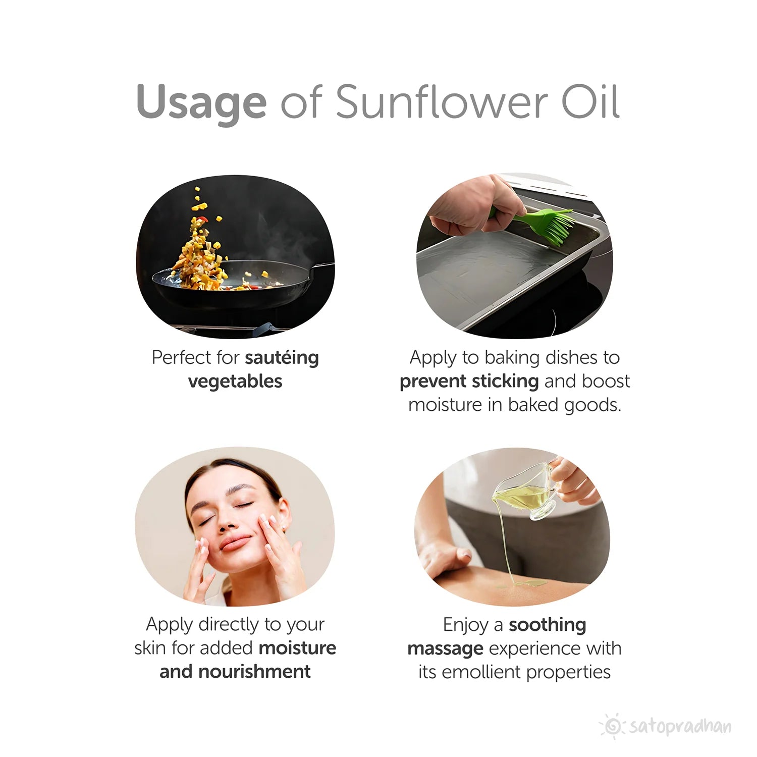 Oil | Organic Sunflower Oil- Pure, Unrefined, Single-Filtered, Virgin & Wooden Cold Pressed (Kacchi Ghani) without Preservatives - Satopradhan – 1000ml
