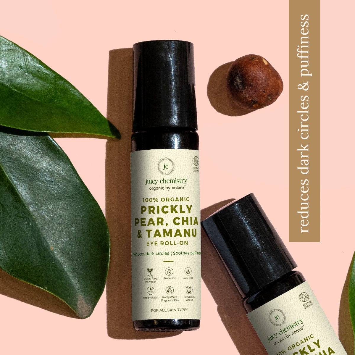 Eye Roll On | 100 % Organic Prickly Pear, Chia & Tamanu Eye Rollon - Juicy Chemistry - 7ml
