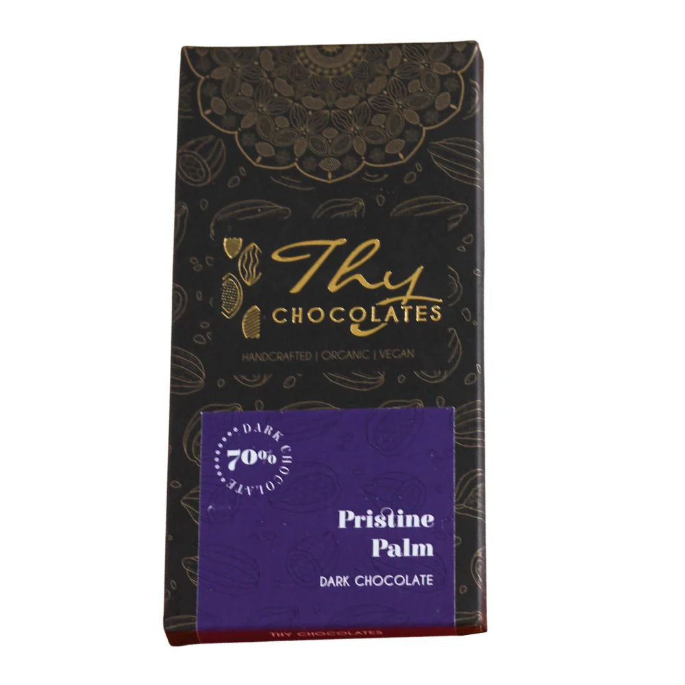 Dark Chocolate | Pristine Palm Jaggery 70% Dark Chocolate - Bean To Bar - No Additives, Colours & No Added Preservatives - Thy Chocolates - 50gm
