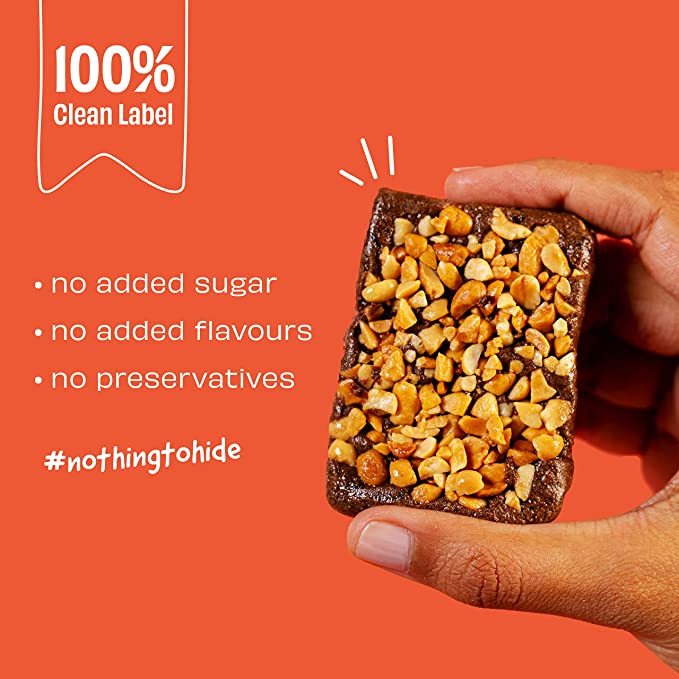 Protein Bar | Peanut Cocoa (Made With Peanut Cocoa, Dates And Whey) - No Added Sugar - The Whole Truth - 52gm