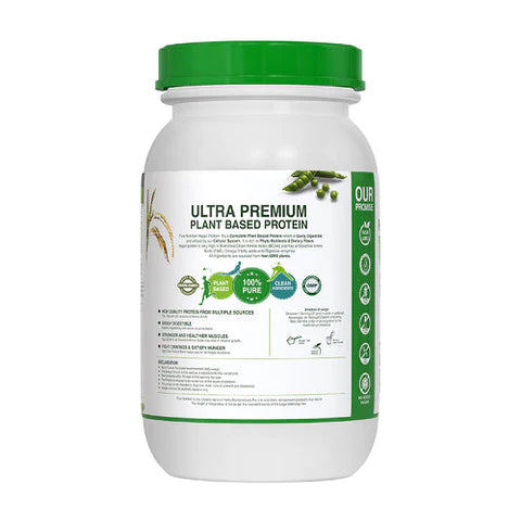 Protein Powder | Vegan Protein (With Omega 3 Fatty Acids & Digestive Enzyme Blend) – Banana And Strawberry Flavor – Gluten Free, Zero Added Sugar, High Protein & Non GMO – Pure Nutrition – 1000gm