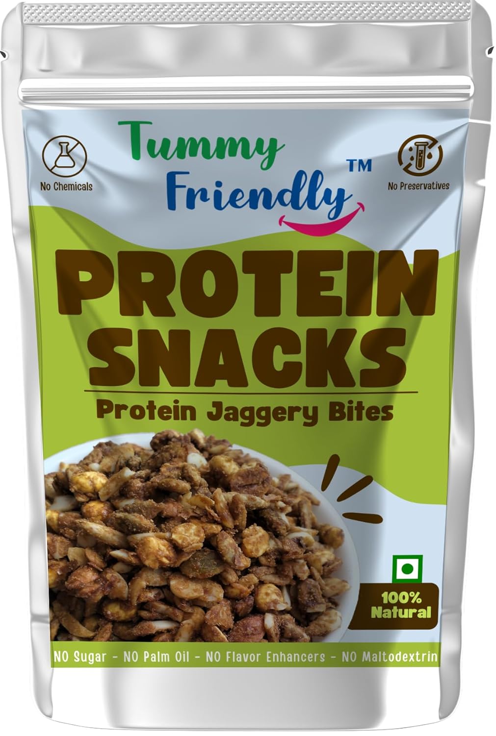 Protein Snacks | Protein Jaggery Bites – 100% Natural – No Added Sugar, No Palm Oil, No Flavour Enhancers & No Added Maltodextrin – Tummy Friendly – 70gm