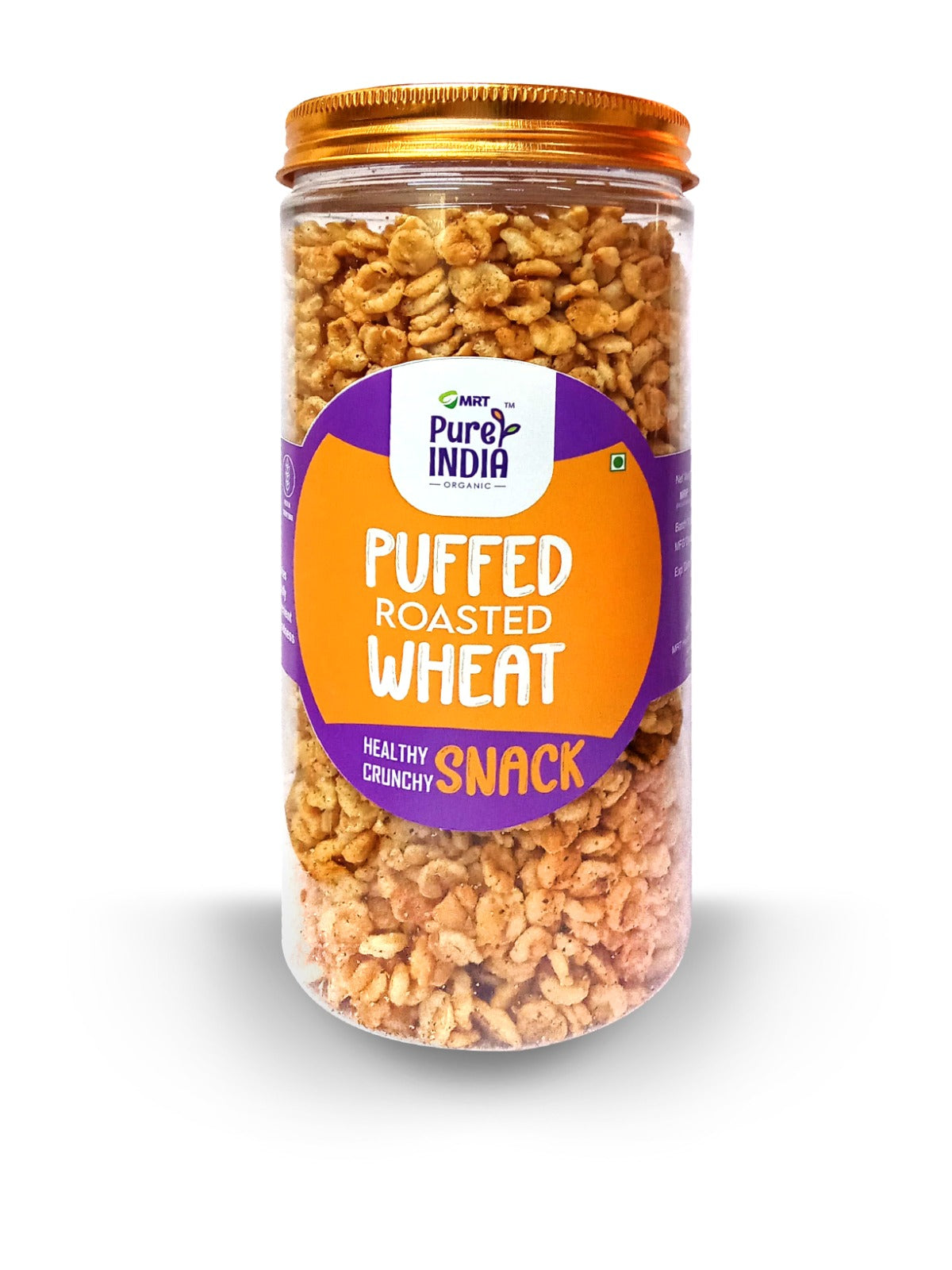 Puffed Roasted Wheat | Healthy Crunchy Snack - Vegan & Low In Calories - Mrt Organic - 200gm