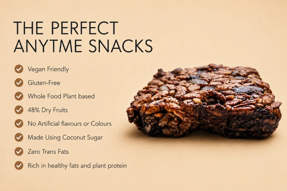 Bar | Puffed Rice Crunch Bars - 48% Dry Fruits- Gluten free, Vegan -Zero Trans Fats , No Preservatives -The Nibble Box - 25gm