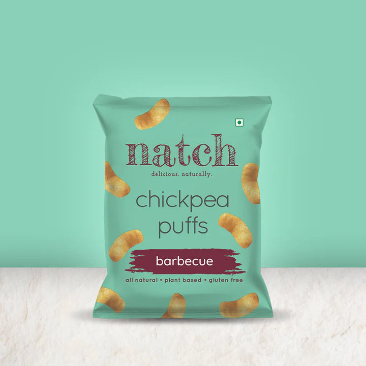 Puffs | Chickpea Puffs (Barbecue) – All Natural , Plant Based – Vegan, Gluten Free, Trans Fat Free, Non GMO & No Added Artificial Flavor – natch – 65gm
