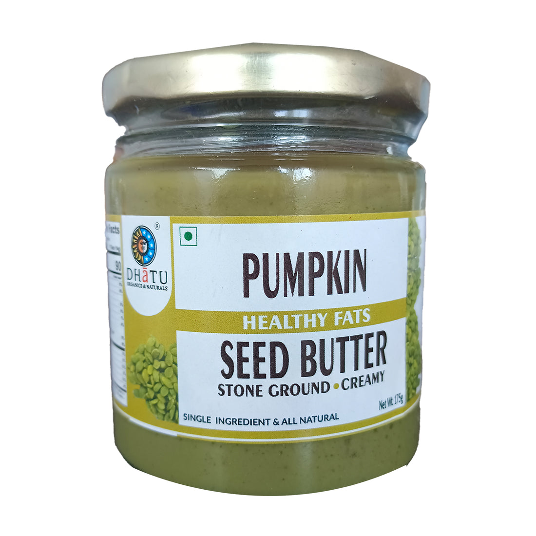 Pumpkin Seed Butter Stone Ground and Creamy - Dhatu Organic - 175gm
