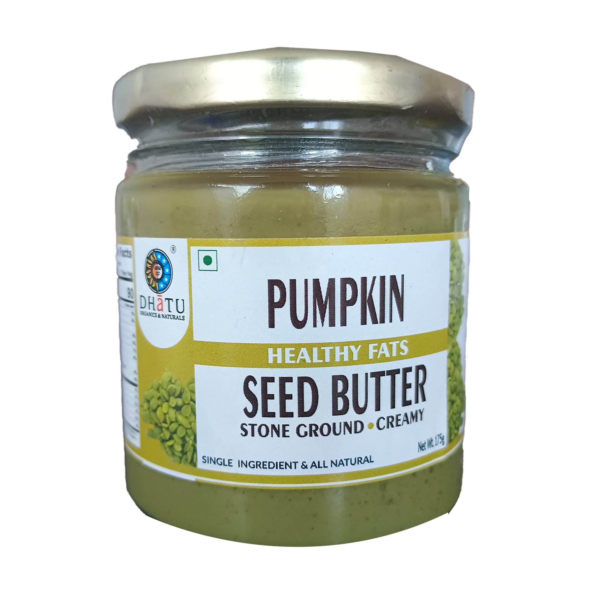 Pumpkin Seed Butter Stone Ground and Creamy - Dhatu Organic - 175gm