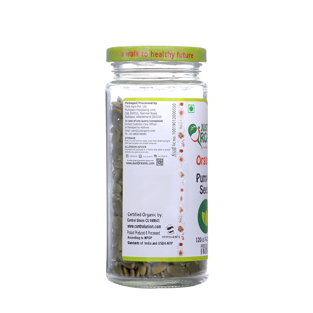 Pumpkin Seeds | USDA Organic - Just Organik – 120gm