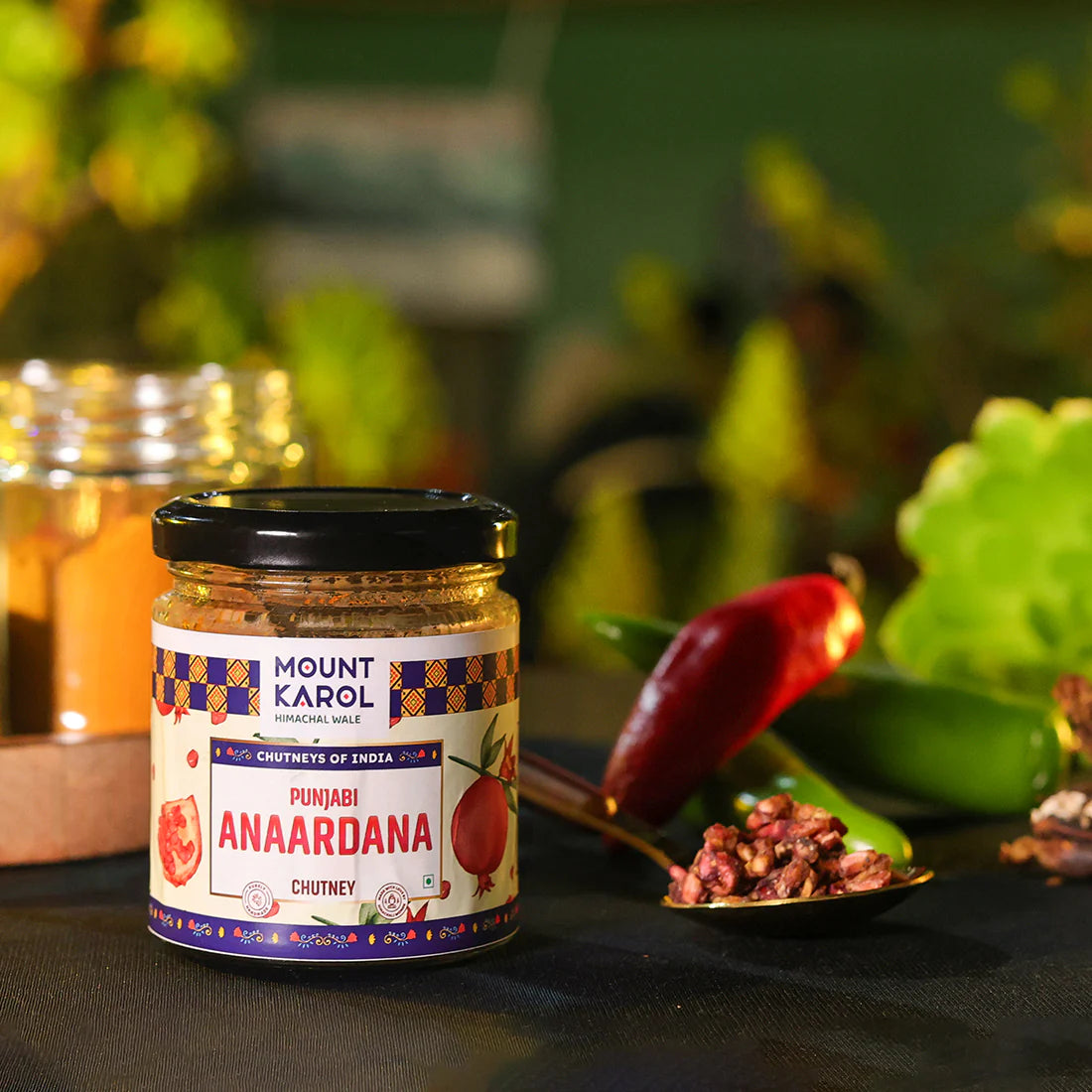 Chutney | Punjabi Anardana Chutney - Pure Himalayan Flavor - No emulsifiers, Stabilisers, Nothing Artificial, No Flavour Enhancers, Colours & No Artificial Preservatives - Mount Karol - 200gm
