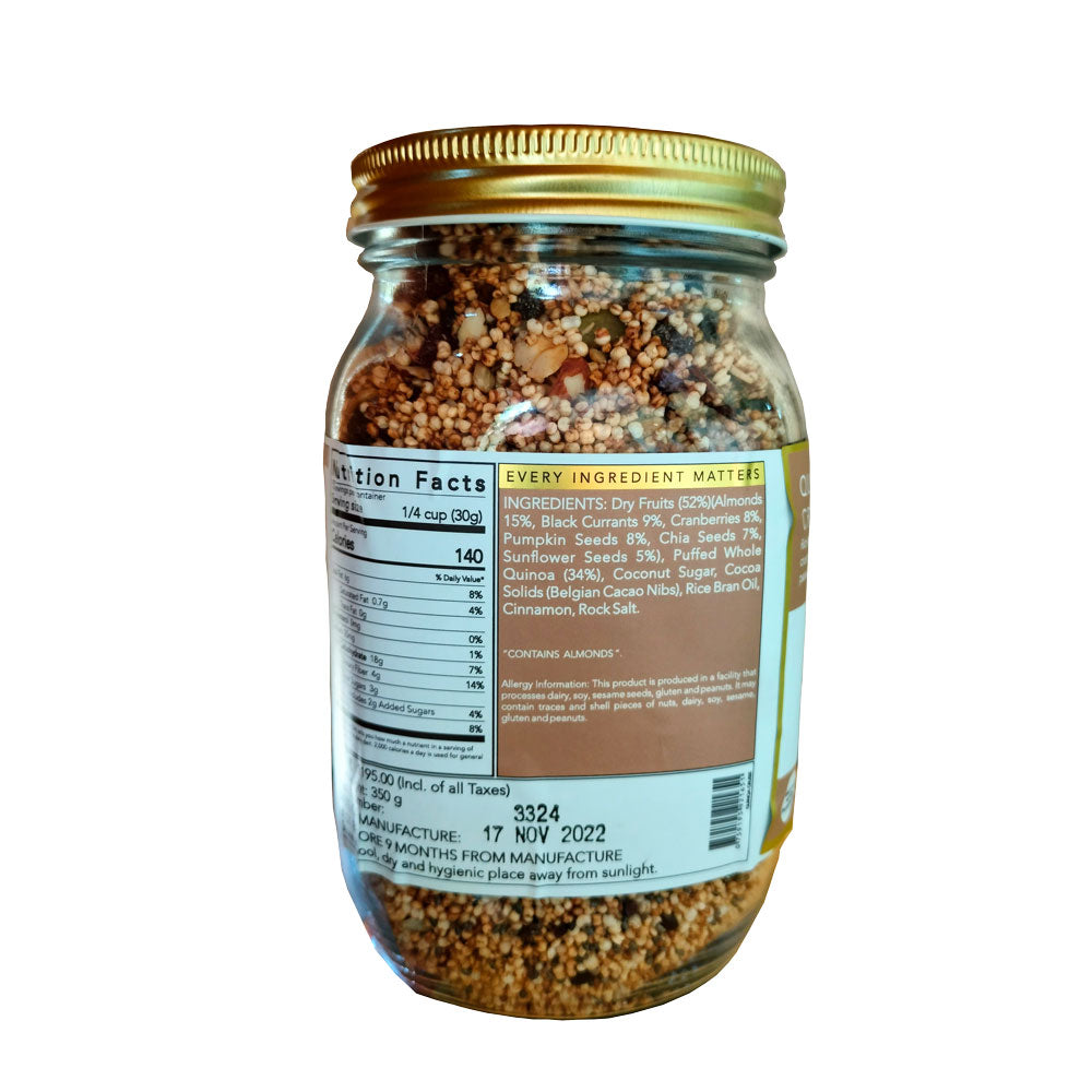 Quinoa Cruise - Granola - Vegan, Gluten Free & Zero Processed Sugar - The Nibble Box - 350gm