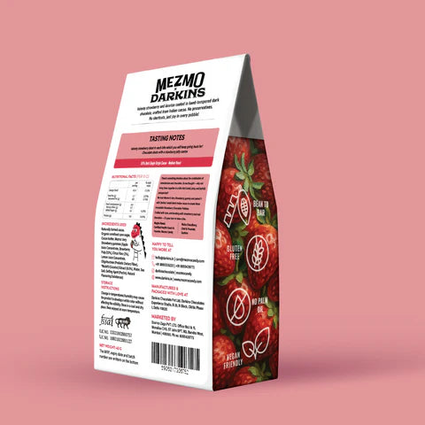 Chocolate | Strawberry Chocolate Pebbles (Made With Natural Fruit) – No Artificial Colours & No Preservatives – Mezmo Candy – 40gm