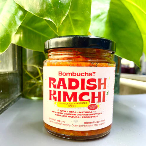 Kimchi | Radish – Traditionally Fermented Radish – Medium Spicy – Raw – Real – Natural – No Added Vinegar & Preservatives Free – Bombucha – 150gm