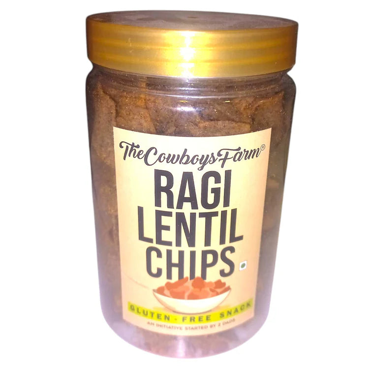 Chips | Ragi Lentil Chips – Gluten Free, No Palm Oil, No Additives & No Added Preservatives – The Cowboys Farm – 300gm
