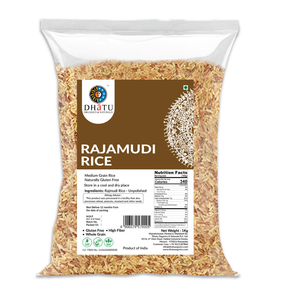 Rice | Rajamudi Rice – Dhatu Organic – 1000gm