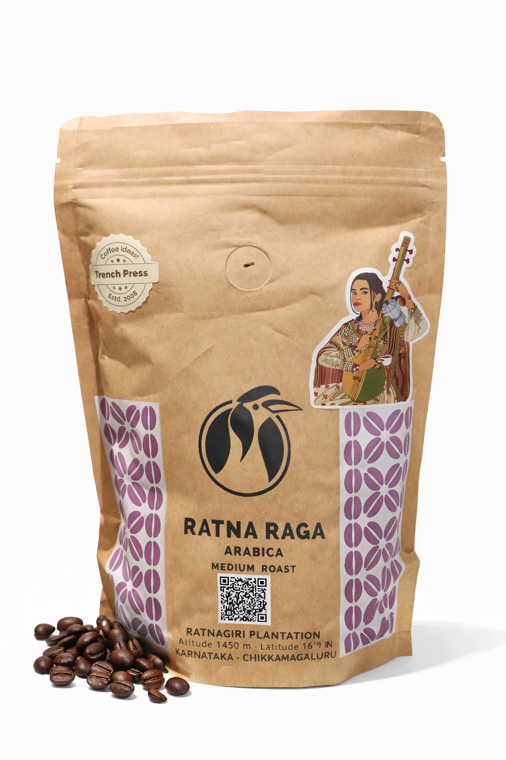 Coffee | Ratna Raga (French Press)- Arabica Medium Roast - Marc’s Coffee - 100% Arabica - Coffee Ideas – 250gm