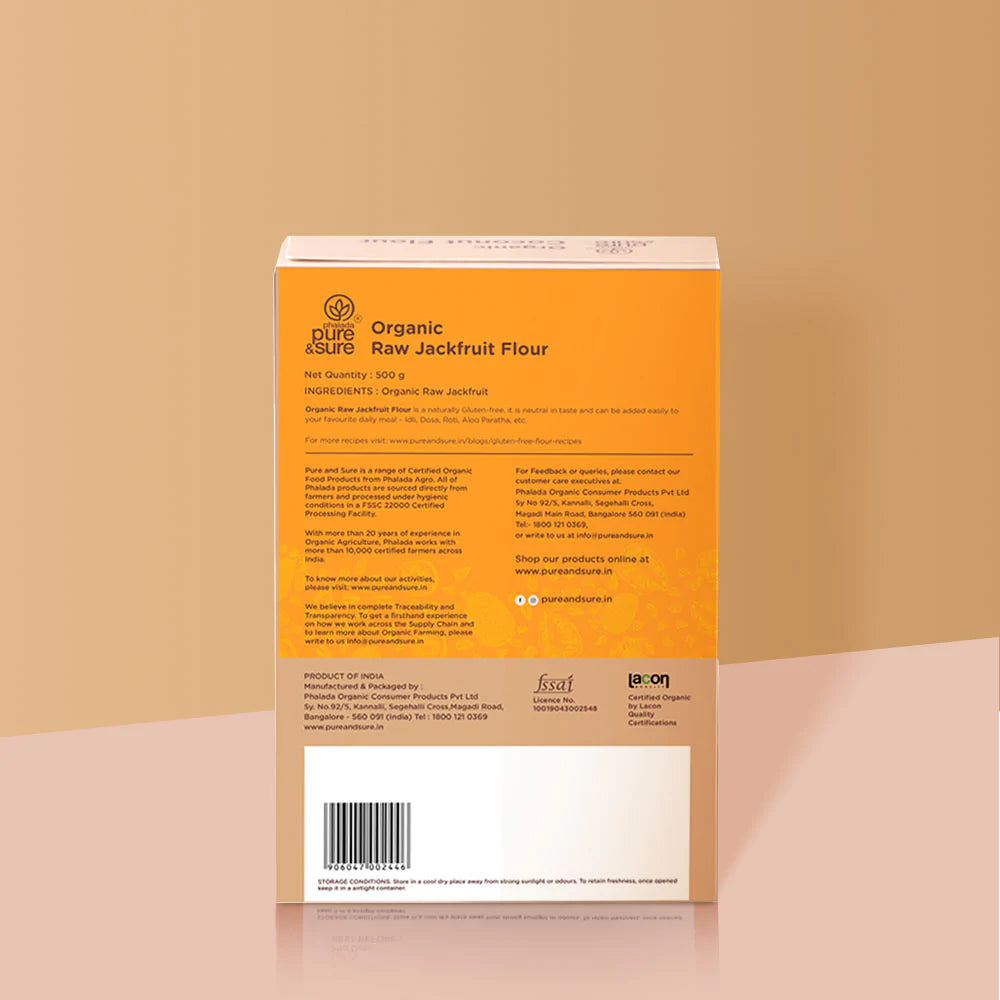 Raw Jackfruit Flour - Organic - Indian - Gluten Free - Pure And Sure - 500gm