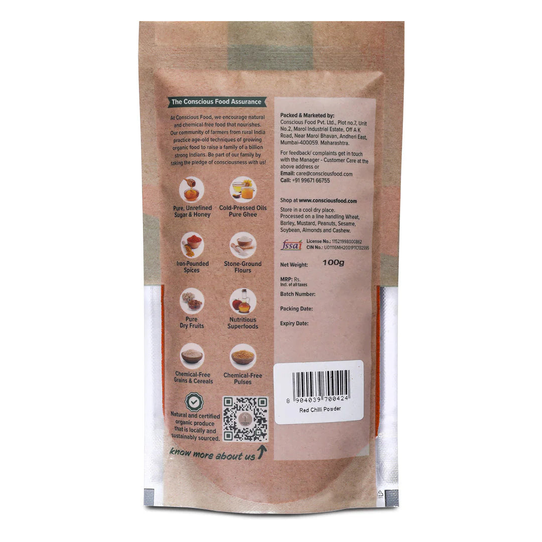 Red Chilli Powder - Conscious Food - 100gm
